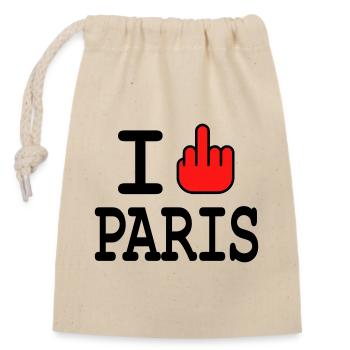 i ficken paris - Verschließbarer Geschenkbeutel aus Baumwolle (14x20cm) - Natur - Vorne