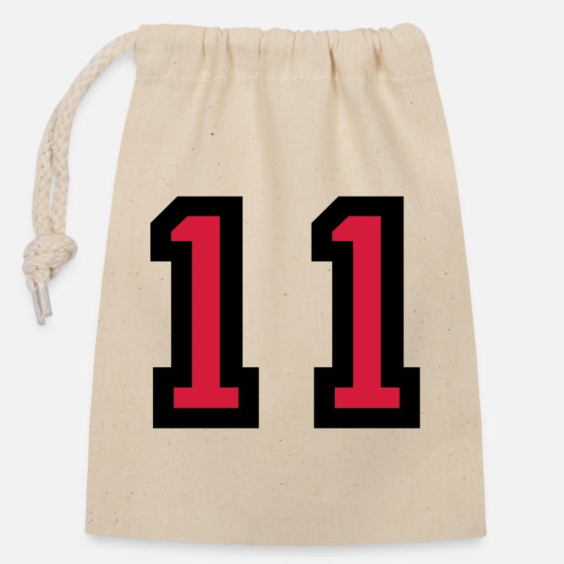 Le numéro 11 - numéro onze - Sac cadeau en coton avec cordon (14 x 20 cm) - nature