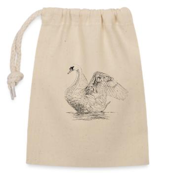 Swan - Closable cotton gift bag (14x20cm) - nature - Front