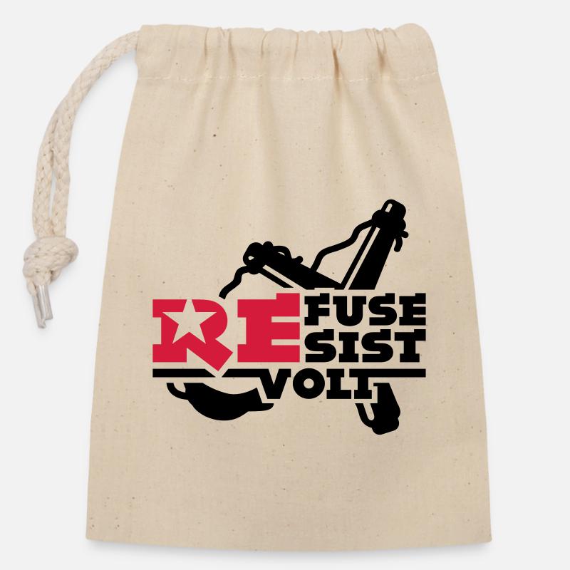 rebel - Closable cotton gift bag (14x20cm) - nature