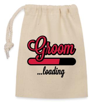 Groom loading | Stag Night - Sac cadeau en coton avec cordon (14 x 20 cm) - nature - Devant