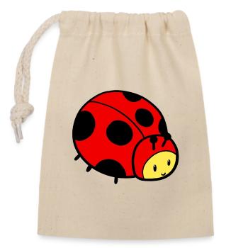 Young ladybug - Closable cotton gift bag (14x20cm) - nature - Front
