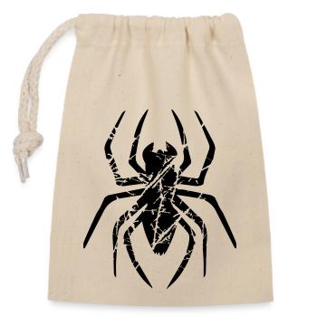scratch cracks spider logo design disgusting horror hal - Closable cotton gift bag (14x20cm) - nature - Front