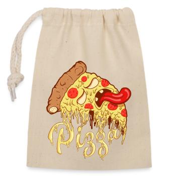 Pizza Monster - Closable cotton gift bag (14x20cm) - nature - Front