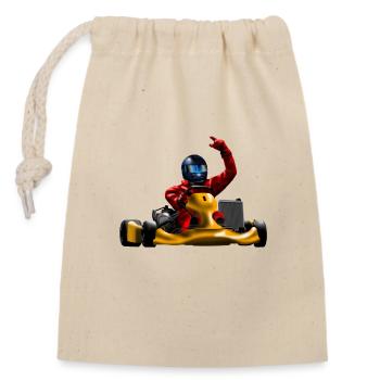 karting - Closable cotton gift bag (14x20cm) - nature - Front