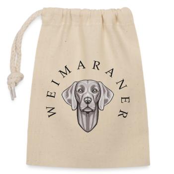 Weimaraner - Verschließbarer Geschenkbeutel aus Baumwolle (14x20cm) - Natur - Vorne