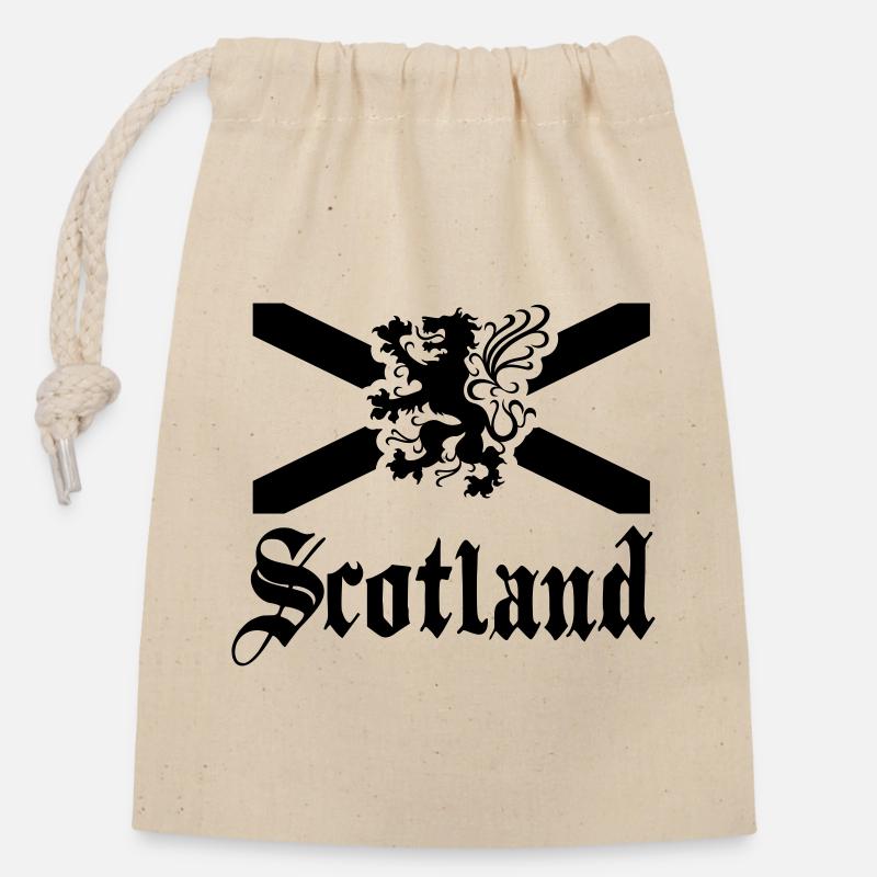 scotland - Closable cotton gift bag (14x20cm) - nature