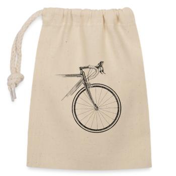 vélo de course - Sac cadeau en coton avec cordon (14 x 20 cm) - nature - Devant