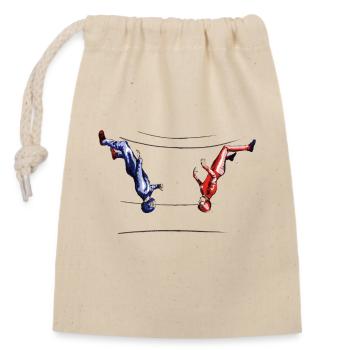 bodyflying - Closable cotton gift bag (14x20cm) - nature - Front