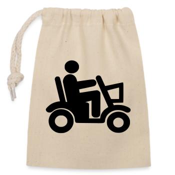 Scooter de mobilité, Fauteuil roulant, Roller, Handicapé # - Sac cadeau en coton avec cordon (14 x 20 cm) - nature - Devant
