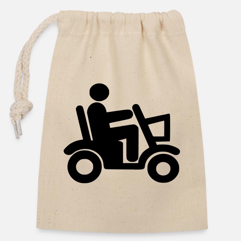 Scooter de mobilité, Fauteuil roulant, Roller, Handicapé # - Sac cadeau en coton avec cordon (14 x 20 cm) - nature