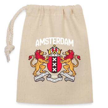 Amsterdamer - Verschließbarer Geschenkbeutel aus Baumwolle (14x20cm) - Natur - Vorne