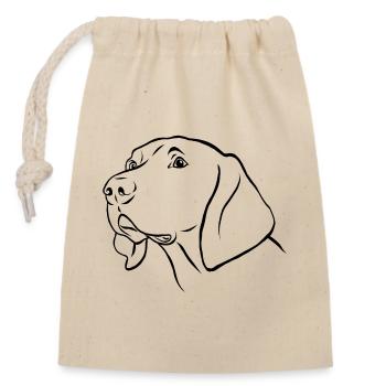 Weimaraner Portrait - Verschließbarer Geschenkbeutel aus Baumwolle (14x20cm) - Natur - Vorne
