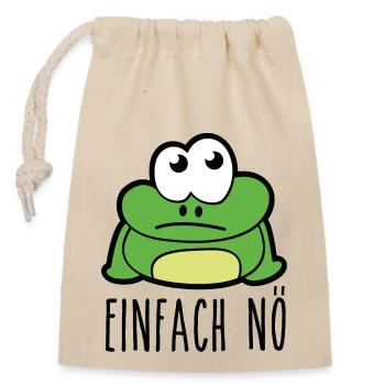 Einfach nö süßer Frosch Spruch - Verschließbarer Geschenkbeutel aus Baumwolle (14x20cm) - Natur - Vorne