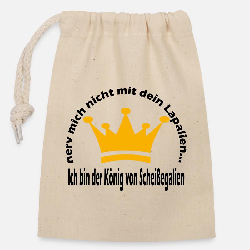 König - Verschließbarer Geschenkbeutel aus Baumwolle (14x20cm) - Natur
