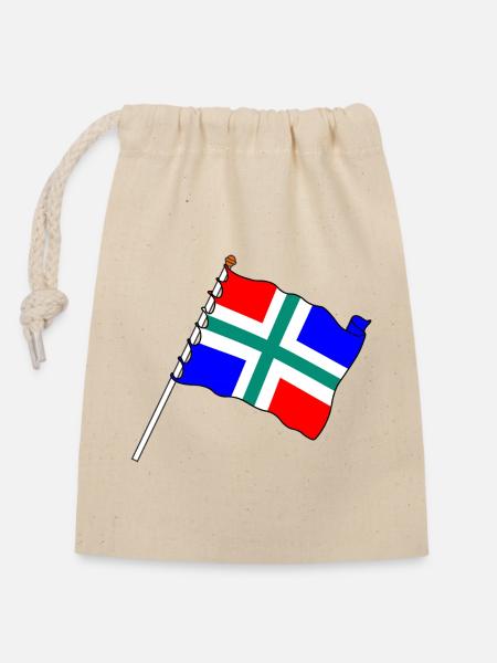 Flagge Provinz Groningen - Verschließbarer Geschenkbeutel aus Baumwolle (14x20cm) - Natur