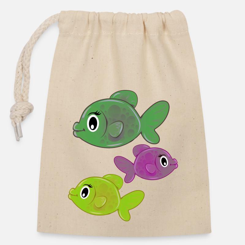 Pisces - Closable cotton gift bag (14x20cm) - nature