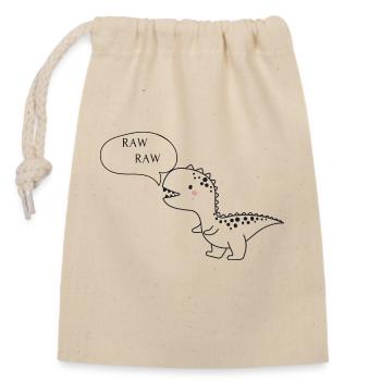 Dinosaure - Sac cadeau en coton avec cordon (14 x 20 cm) - nature - Devant