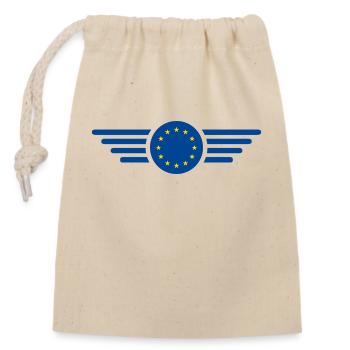 Style européen : à la mode et uni - Sac cadeau en coton avec cordon (14 x 20 cm) - nature - Devant