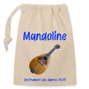 Mandoline Instrument des Jahres 2023 (Washburn) - Verschließbarer Geschenkbeutel aus Baumwolle (14x20cm) - Natur - Vorne