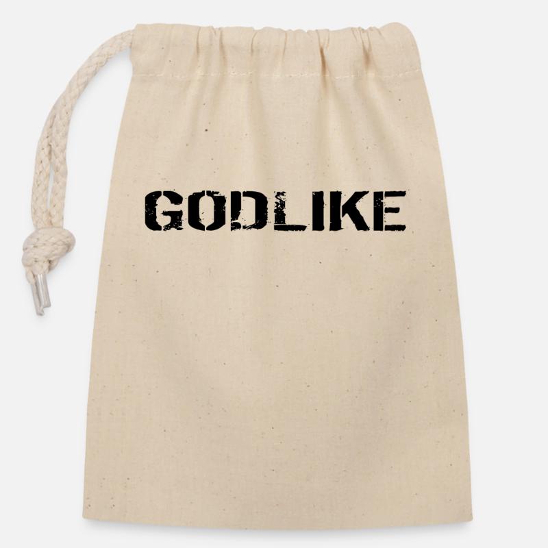 Godlike Geschenk black - Verschließbarer Geschenkbeutel aus Baumwolle (14x20cm) - Natur