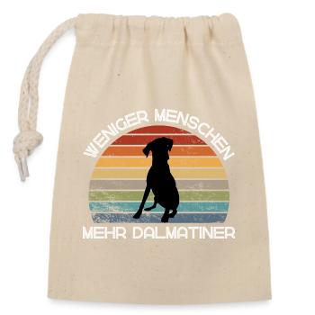Weniger Menschen, mehr Dalmatiner - Verschließbarer Geschenkbeutel aus Baumwolle (14x20cm) - Natur - Vorne