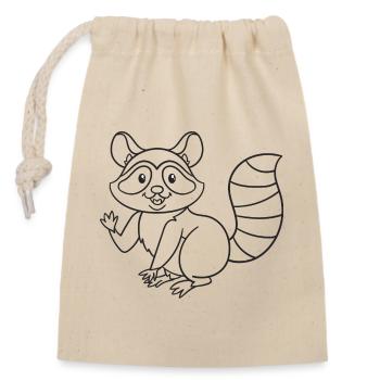 Waschbär, Waschbären, Geschenk, Geschenkidee - Verschließbarer Geschenkbeutel aus Baumwolle (14x20cm) - Natur - Vorne
