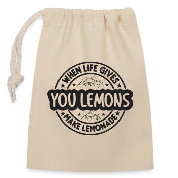 When Life Gives You Lemons Make Lemonade - Verschließbarer Geschenkbeutel aus Baumwolle (14x20cm) - Natur - Vorne