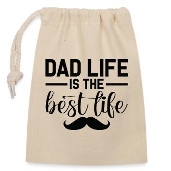 Dad Life Is The Best Life - Closable cotton gift bag (14x20cm) - nature - Front