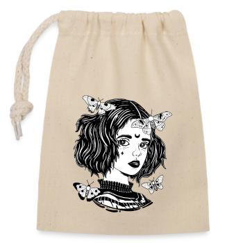 Gothic Girl - Closable cotton gift bag (14x20cm) - nature - Front
