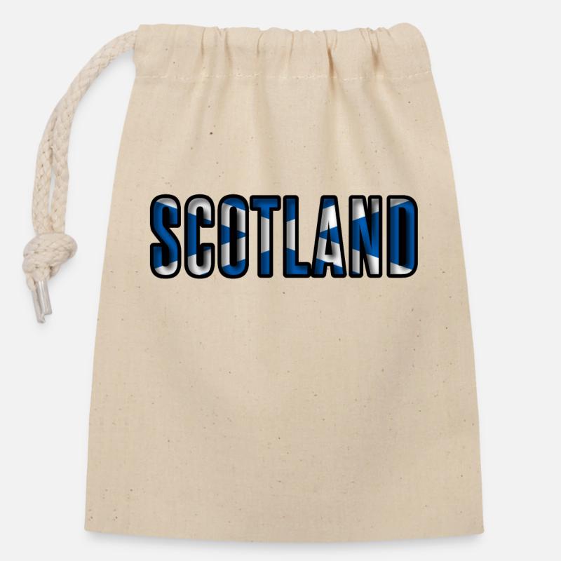 Scotland - Closable cotton gift bag (14x20cm) - nature