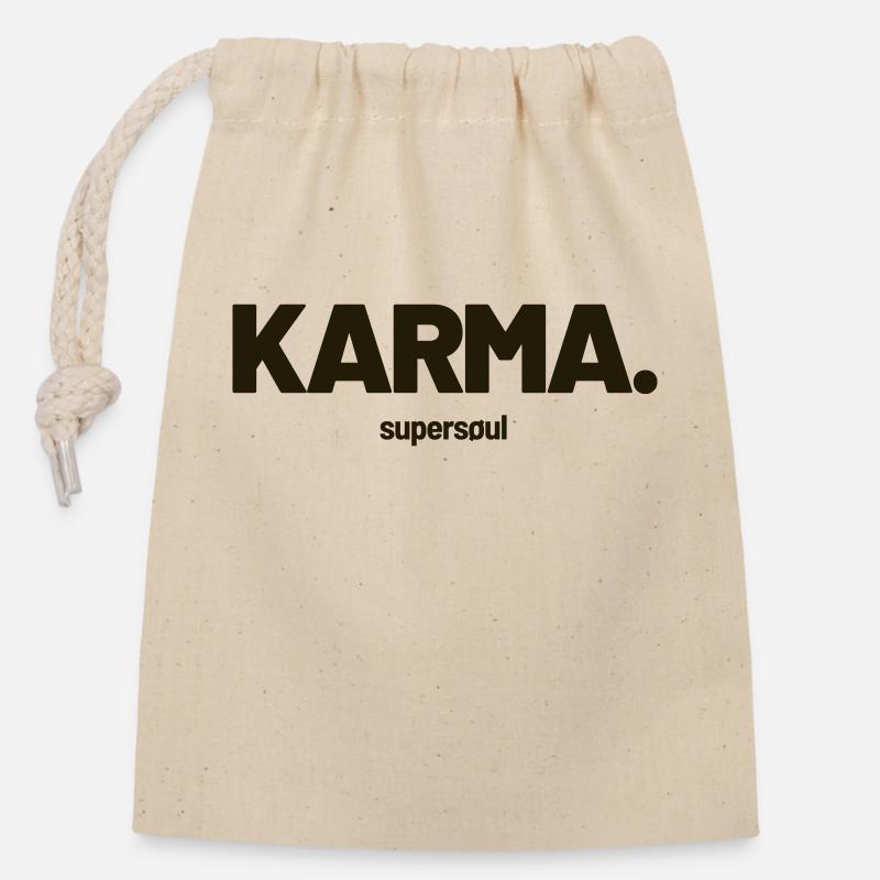 KARMA. by supersoul - Verschließbarer Geschenkbeutel aus Baumwolle (14x20cm) - Natur