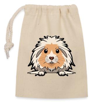 Just cute guinea pig - Closable cotton gift bag (14x20cm) - nature - Front