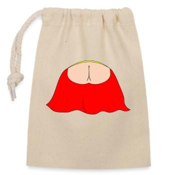 Flying Bum - Flying upwards - Closable cotton gift bag (14x20cm) - nature - Front