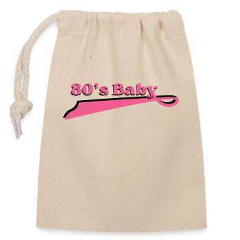 Année 80 baby - Sac cadeau en coton avec cordon (14 x 20 cm) - nature - Devant