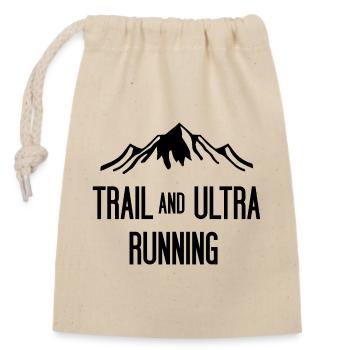 Trail et Ultra Running - Sac cadeau en coton avec cordon (14 x 20 cm) - nature - Devant