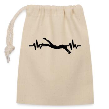 Heartbeat Swimmer - Athlète de sports nautiques plongeur - Sac cadeau en coton avec cordon (14 x 20 cm) - nature - Devant
