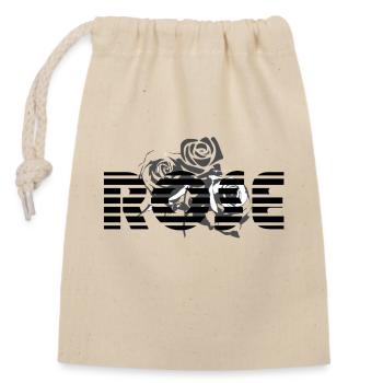 Rose typographie noir étymologie d'origine Latine - Sac cadeau en coton avec cordon (14 x 20 cm) - nature - Devant
