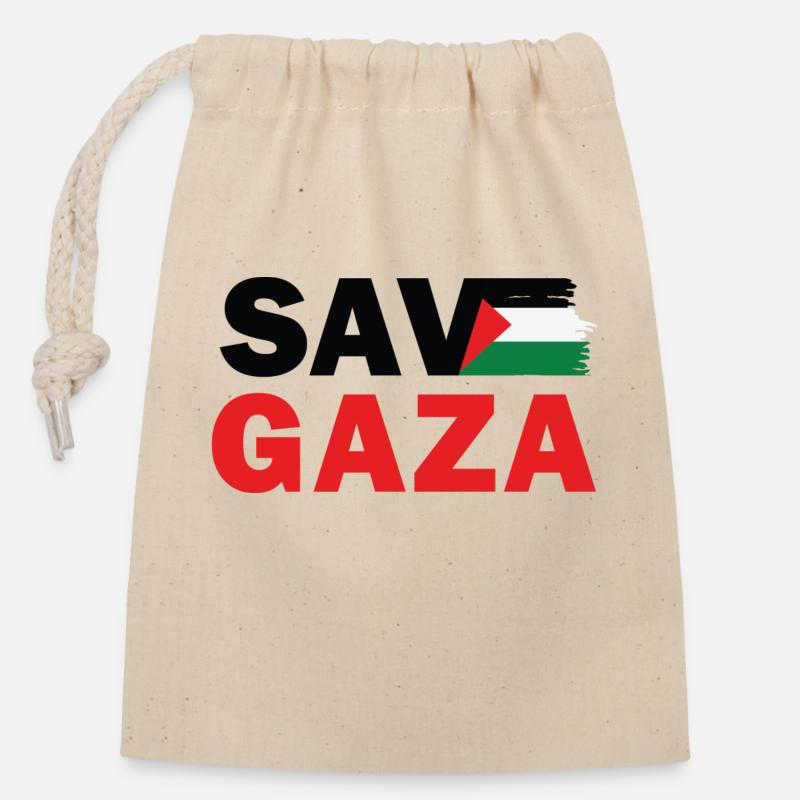 Palestine - Sac cadeau en coton avec cordon (14 x 20 cm) - nature