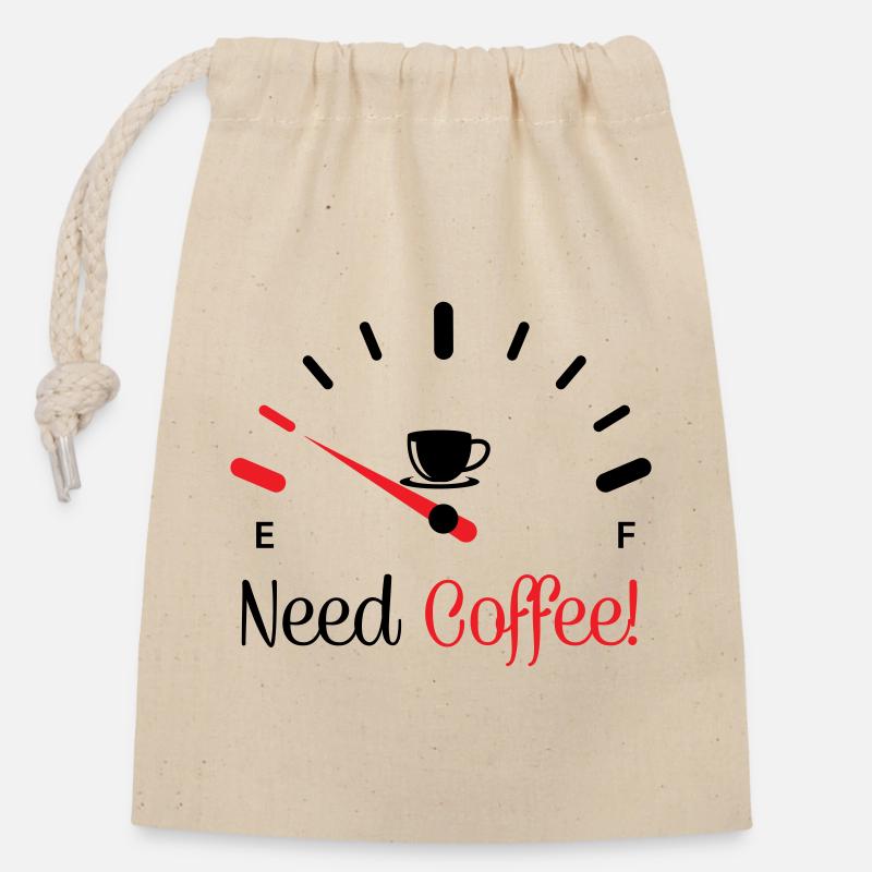 Brauche Kaffee 1 - Verschließbarer Geschenkbeutel aus Baumwolle (14x20cm) - Natur