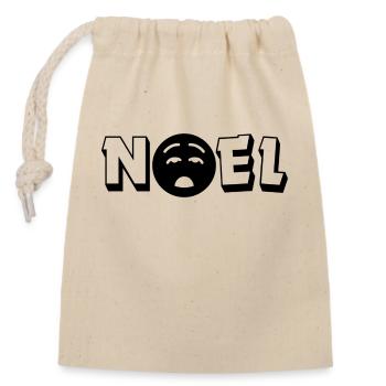 No NOEL - Sac cadeau en coton avec cordon (14 x 20 cm) - nature - Devant