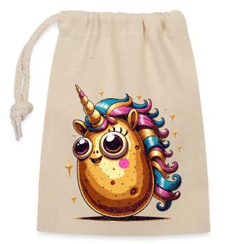 Funny Potato Gift Idea - Closable cotton gift bag (14x20cm) - nature - Front