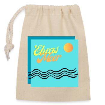 Etwas Meer, Vitamin Sea - Verschließbarer Geschenkbeutel aus Baumwolle (14x20cm) - Natur - Vorne
