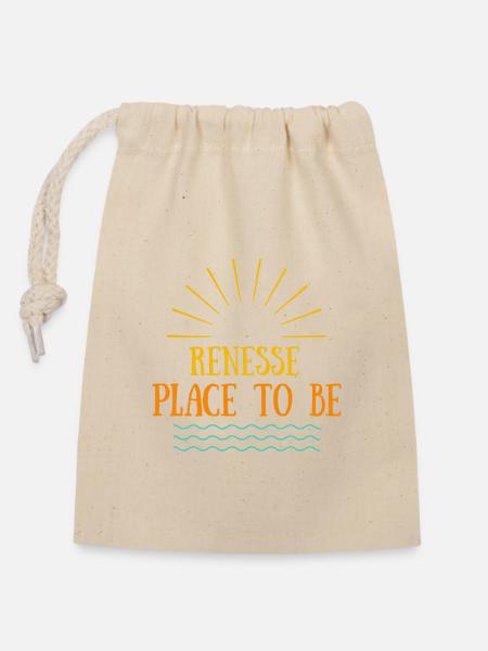 Renesse Place To Be - Verschließbarer Geschenkbeutel aus Baumwolle (14x20cm) - Natur