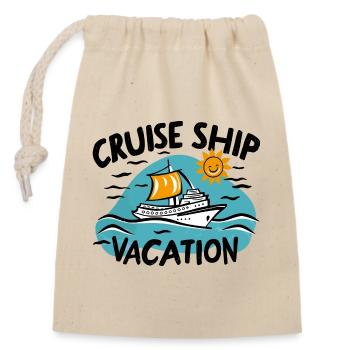 Kreuzfahrtschiff Urlaubskreuzfahrt Kreuzfahrt - Verschließbarer Geschenkbeutel aus Baumwolle (14x20cm) - Natur - Vorne