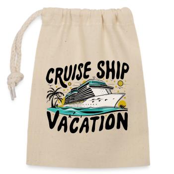 Kreuzfahrtschiff Urlaubskreuzfahrt Kreuzfahrt - Verschließbarer Geschenkbeutel aus Baumwolle (14x20cm) - Natur - Vorne