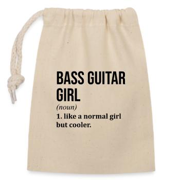 guitare basse - Sac cadeau en coton avec cordon (14 x 20 cm) - nature - Devant