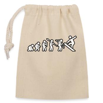 Evolution Snowboard Blanc Grunge - Sac cadeau en coton avec cordon (14 x 20 cm) - nature - Devant