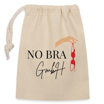 No Bra GmbH witziges Motiv Jungesellinen Abschied - Verschließbarer Geschenkbeutel aus Baumwolle (14x20cm) - Natur - Vorne