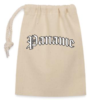 Paname logo: Gothic design with urban style - Closable cotton gift bag (14x20cm) - nature - Front